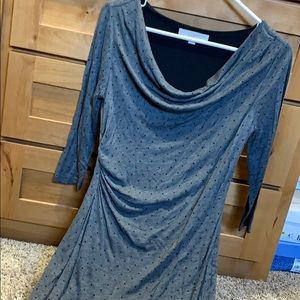 ATL shirred polka dot dress